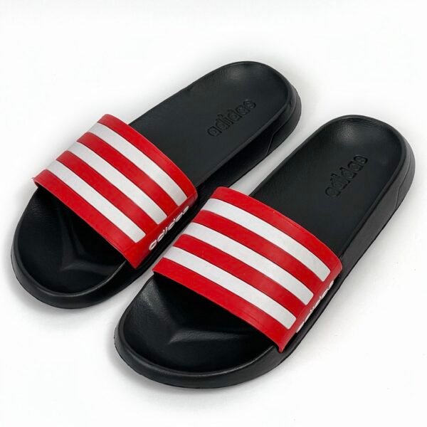 Sandalia adidas roja x blanco clásica