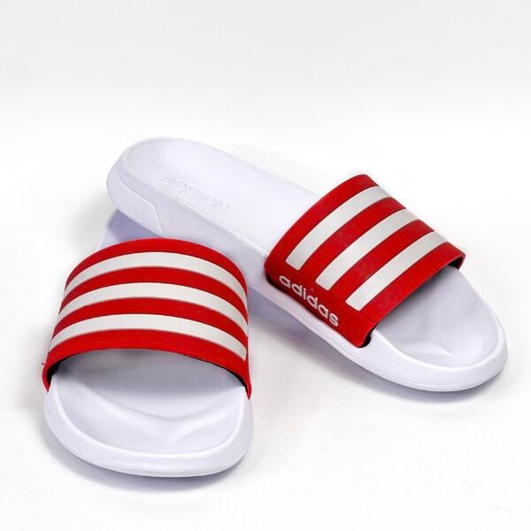 Sandalia adidas roja x blanco clásica