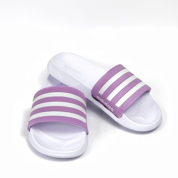 Sandalias adidas lila x blanco clásica