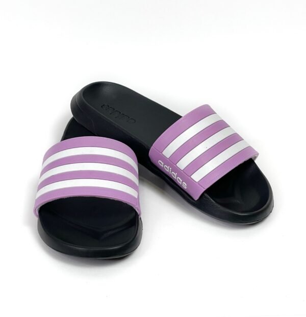 Sandalias adidas lila x blanco clásica